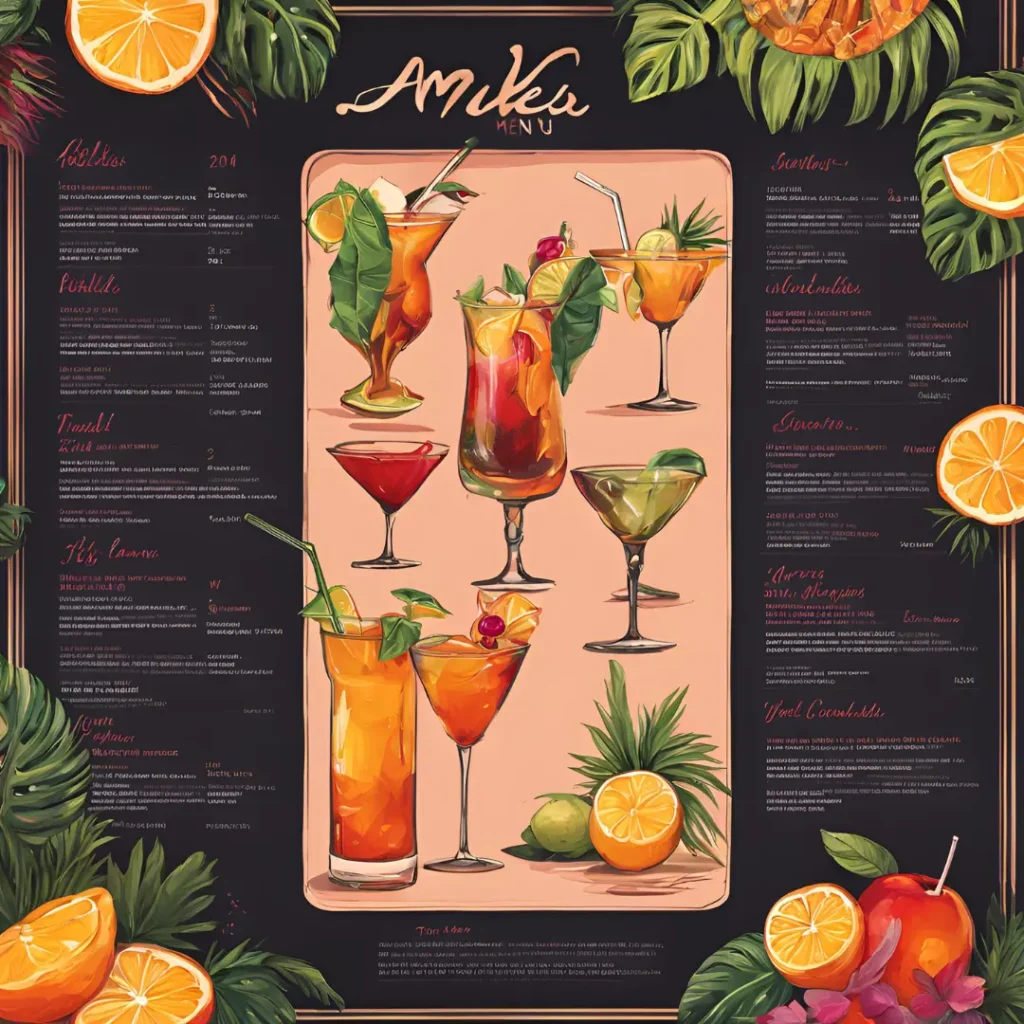 Amber's Drink Menu 